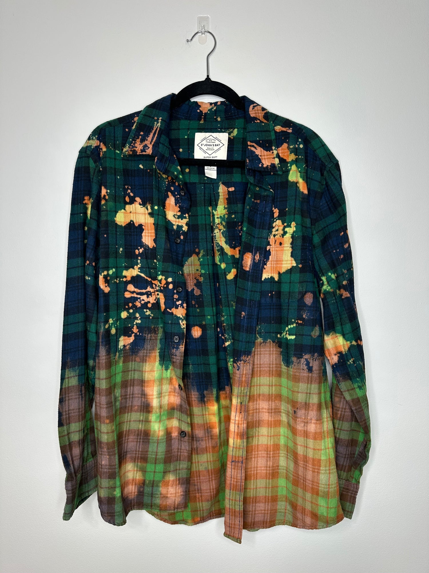 Large Flannels, Upcycled & Bleached