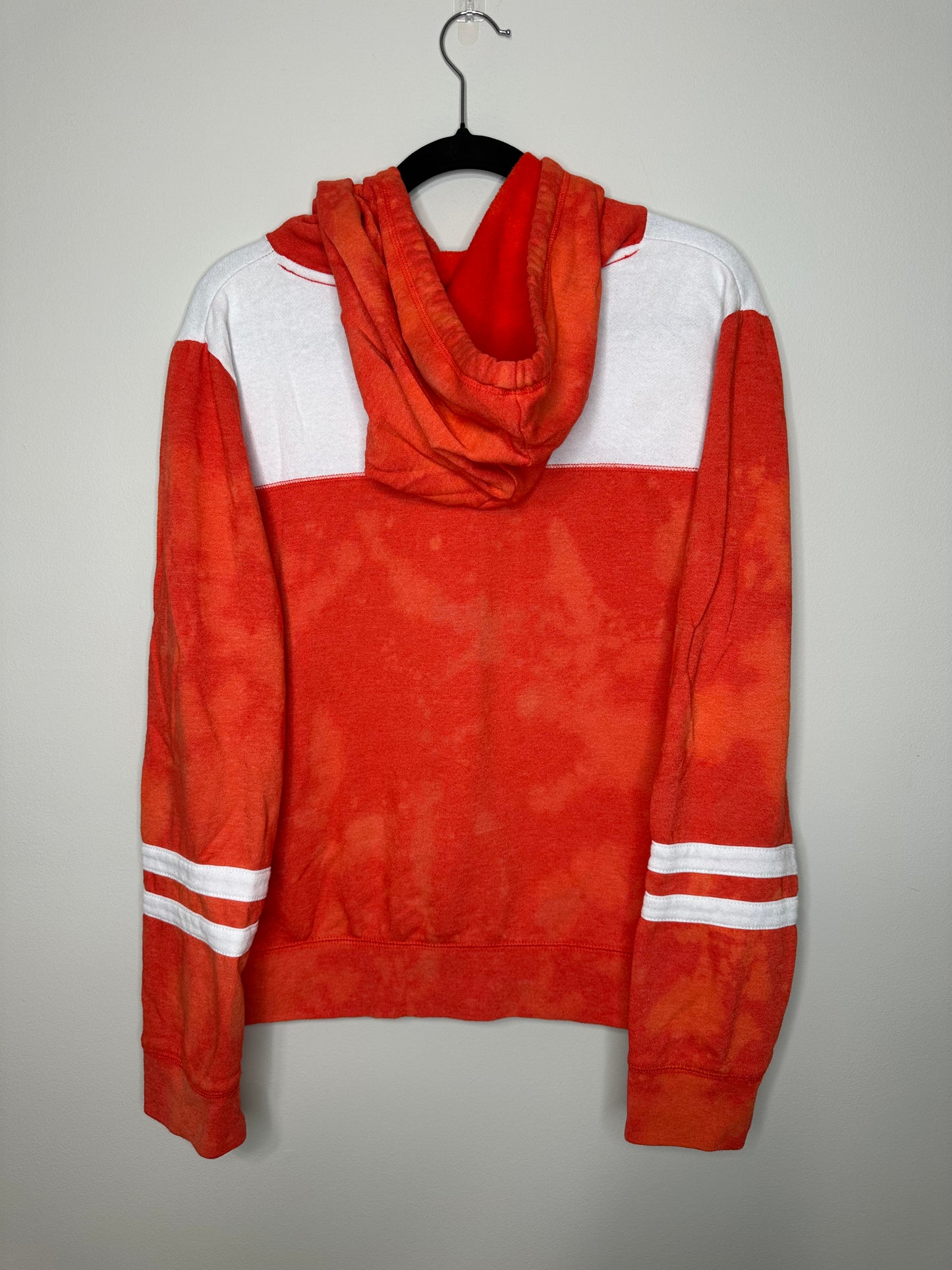 X-Large CLE Football Hoodie, Upcycled & Bleached