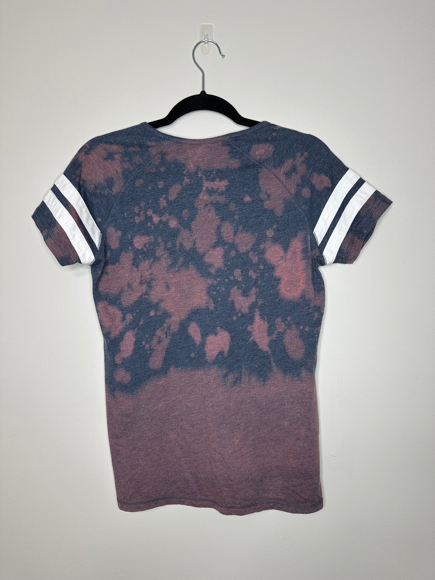 Small CLE Baseball, Upcycled, Bleached T-shirt