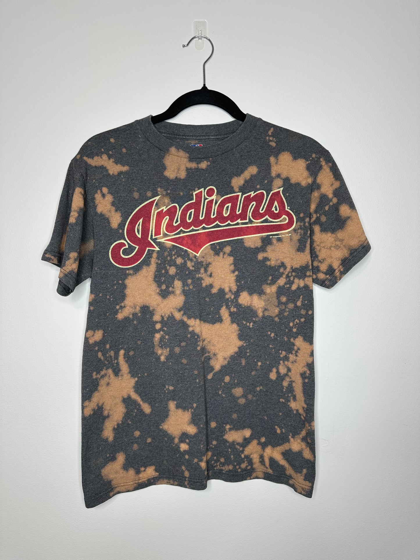 Small CLE Baseball, Upcycled, Bleached T-Shirt