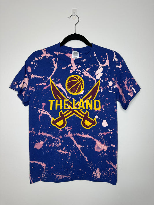 Small CLE Basketball, Upcycled, Bleached T-Shirts