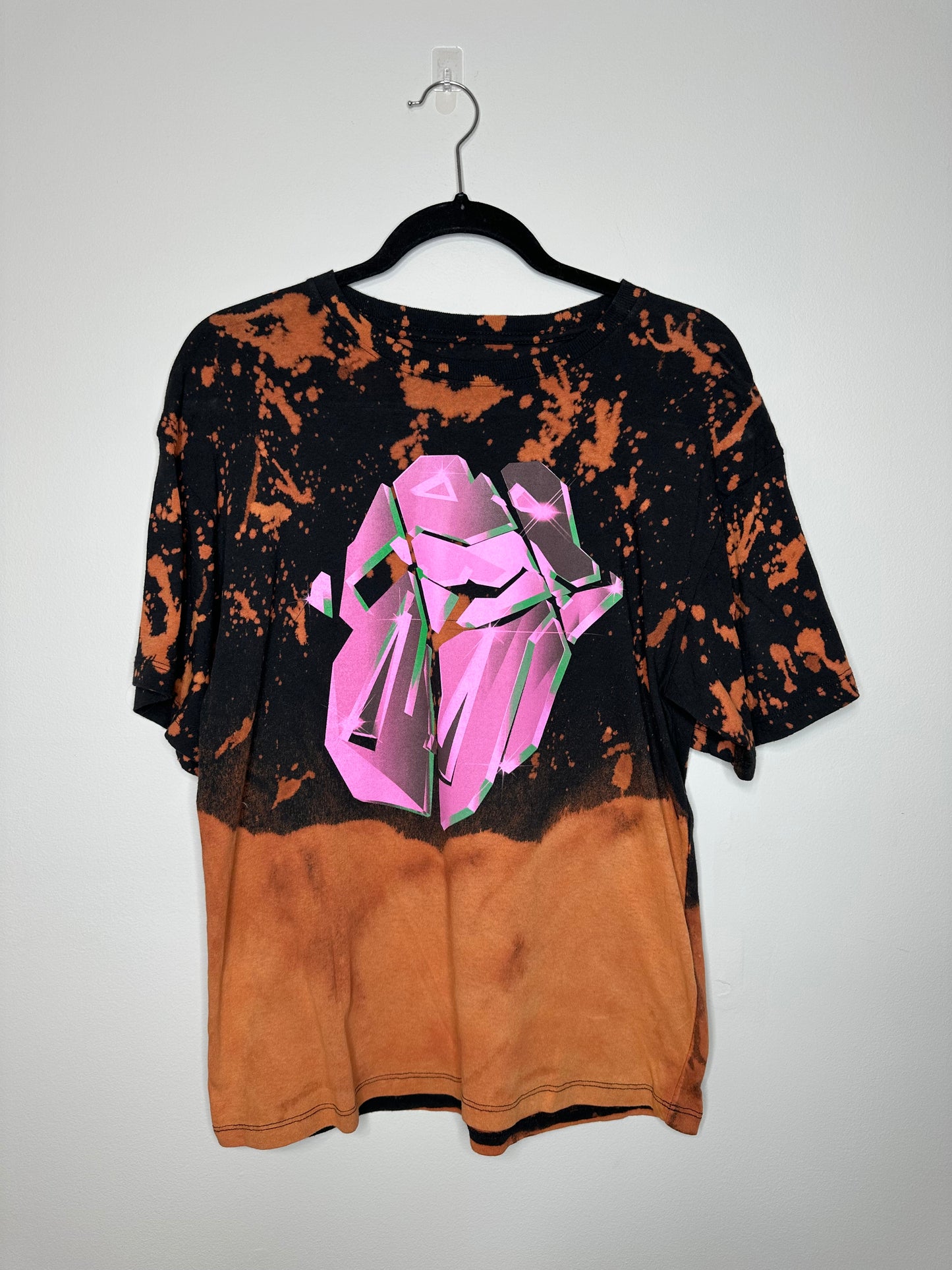 Small Rolling Stones, Upcycled, Bleached T-Shirt