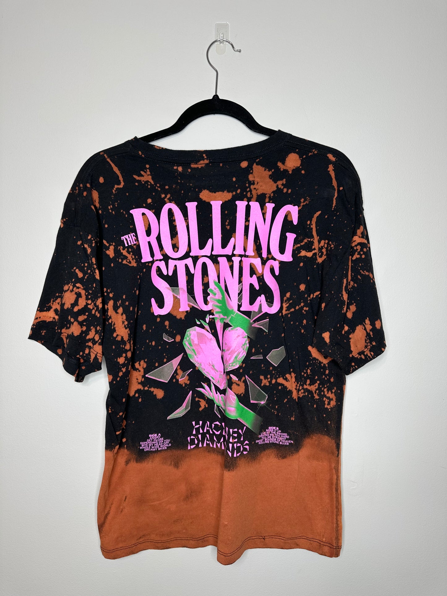 Small Rolling Stones, Upcycled, Bleached T-Shirt