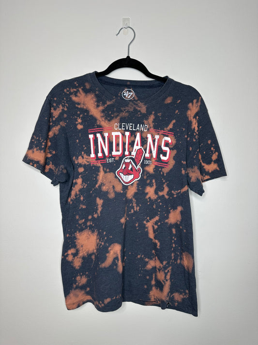 Medium CLE Baseball, Upcycled, Bleached T-Shirt