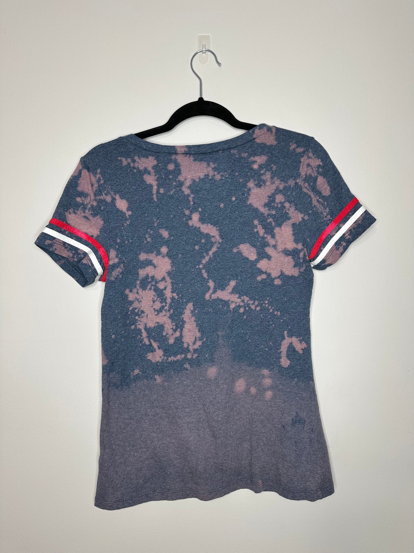 Medium CLE Baseball, Upcycled, Bleached T-Shirt