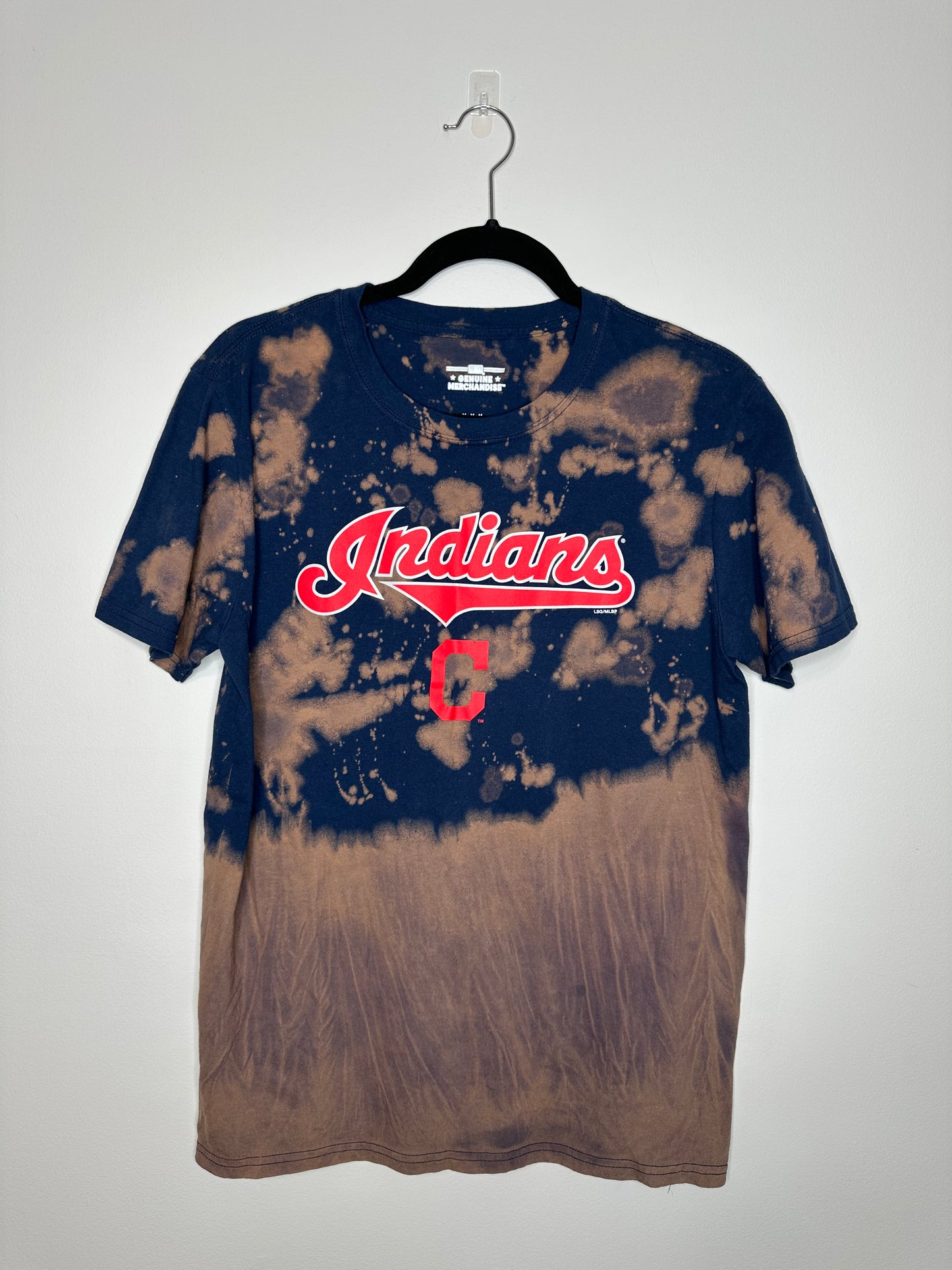 Medium CLE Baseball, Upcycled, Bleached T-Shirt