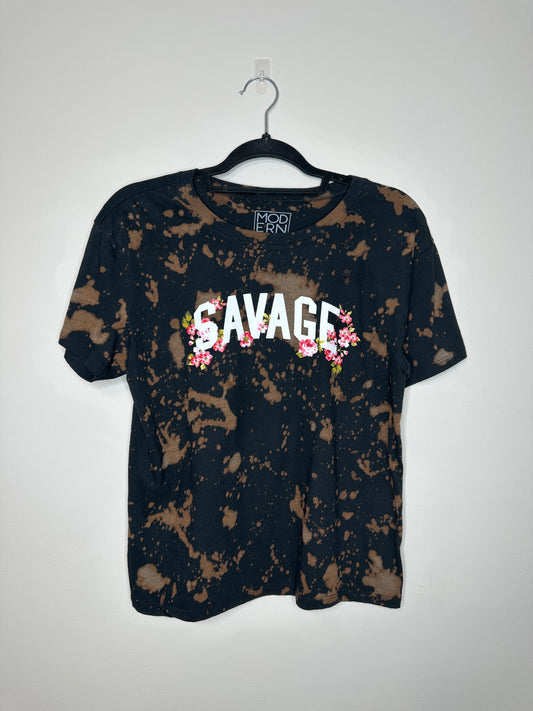 Medium Savage, Upcycled, Bleached T-Shirt