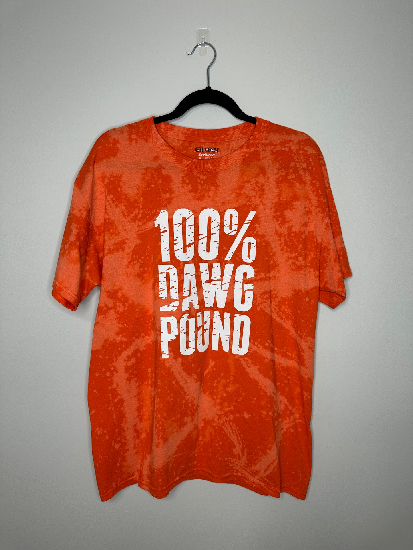 Large CLE Football, Upcycled, Bleached T-Shirt