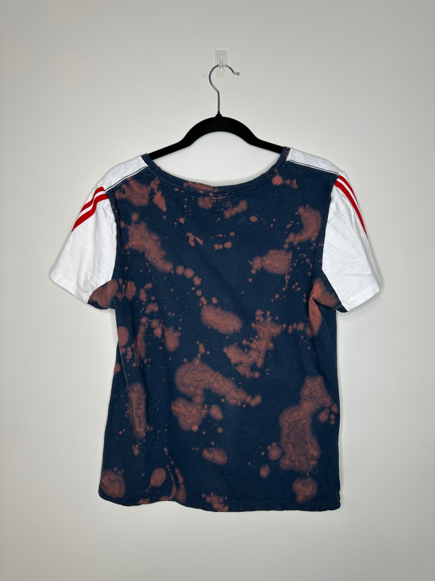 X-Large CLE Baseball, Upcycled, Bleached T-shirt