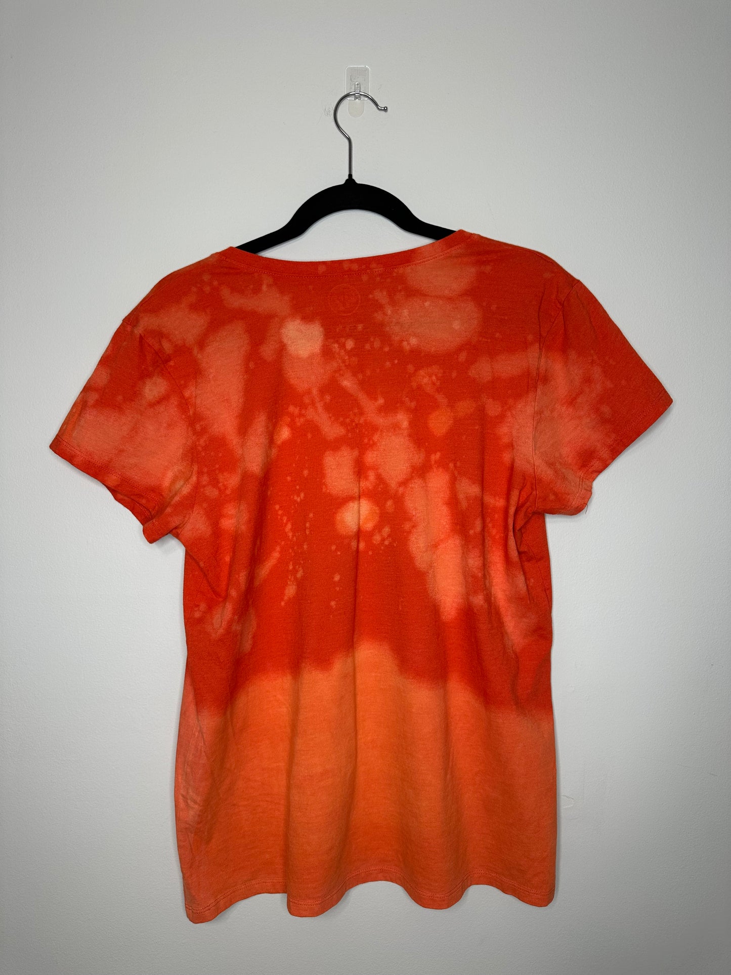 X-Large CLE Football, Upcycled, Bleached T-Shirt