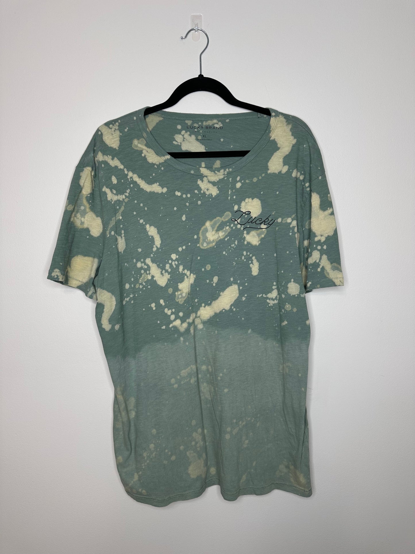 X-Large Lucky, Upcycled, Bleached T-Shirt