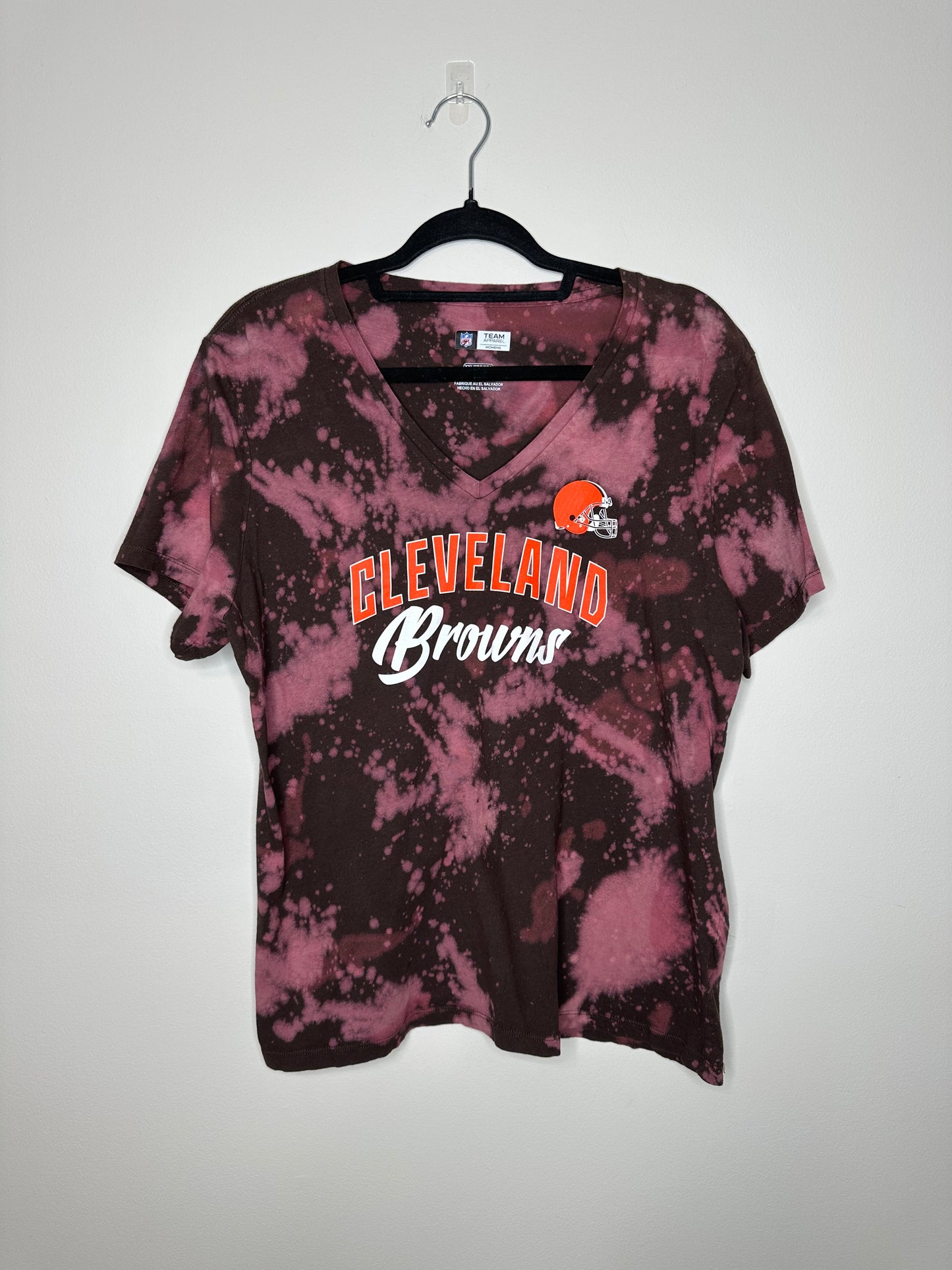 2XL+ CLE Football, Upcycled, Bleache T-Shirt