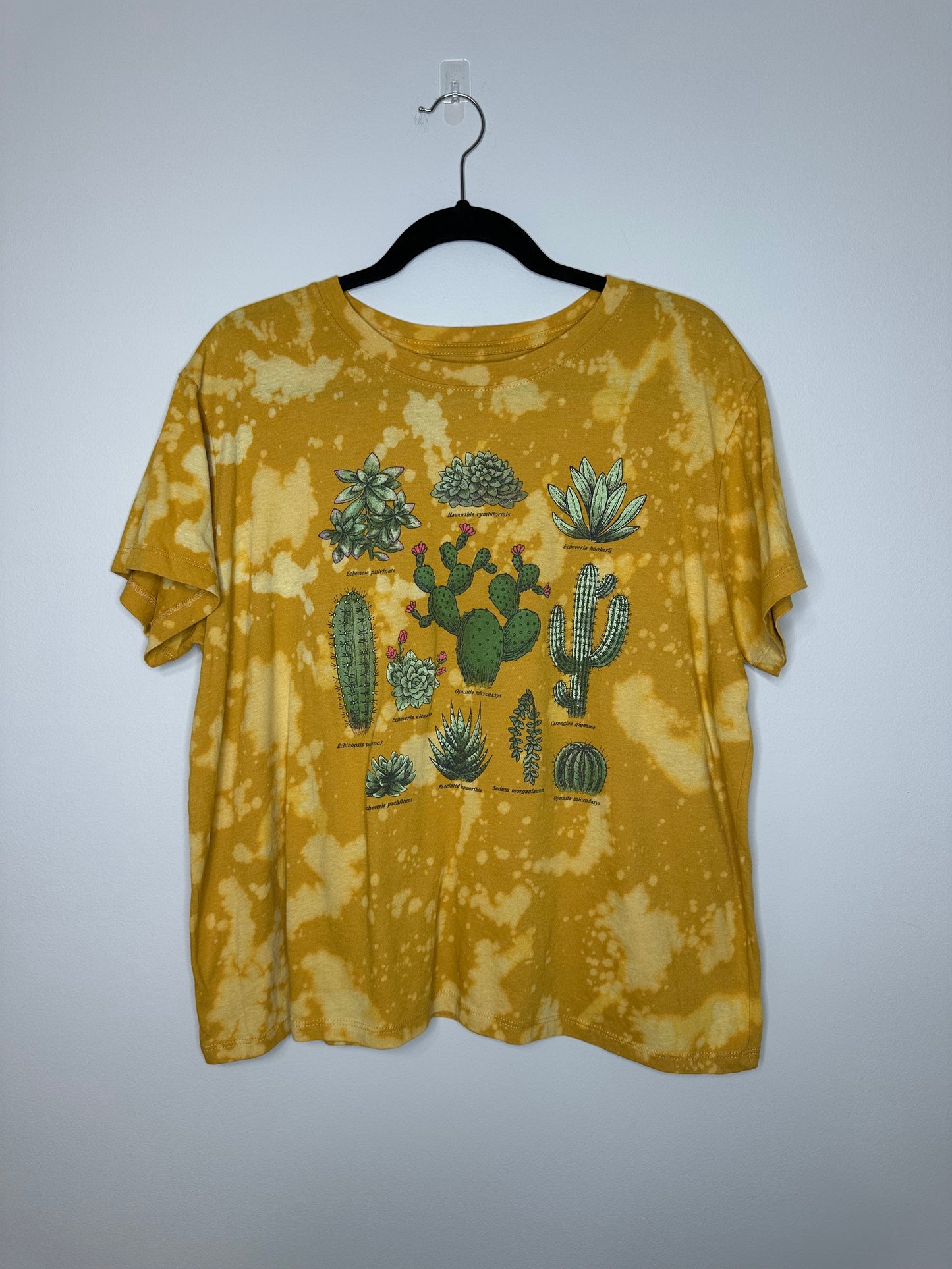 2XL Cactus, Upcycled, Bleached T-Shirt