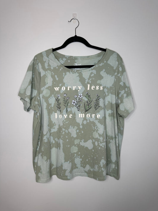 1X Worry Less, Upcycled, Bleached T-Shirt