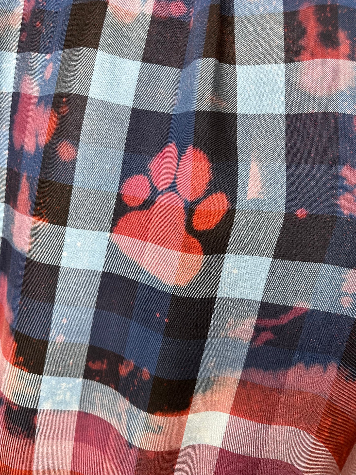 2XL+ Rescue Paw Collection, Upcycled, Bleached Flannel