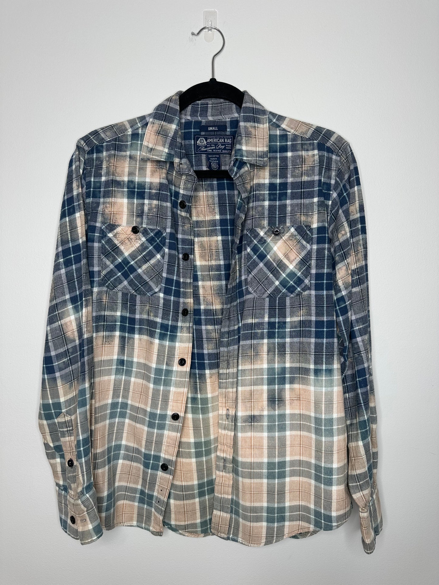 Small, Upcycled, Bleached Flannel