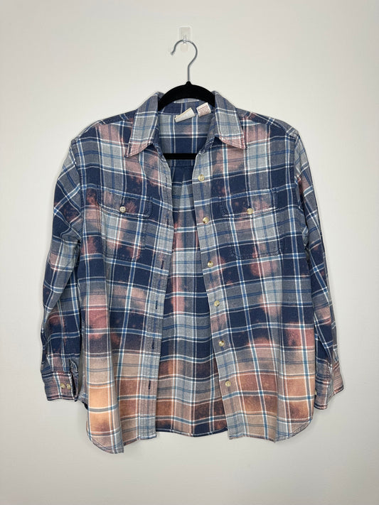 Medium, Upcycled, Bleached Flannel