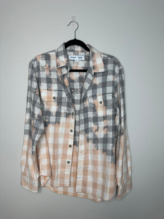 Medium, Upcycled, Bleached Flannel