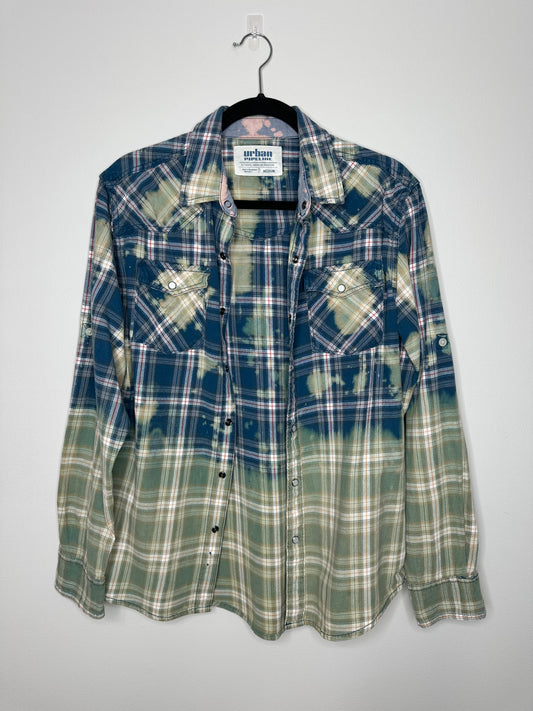 Medium, Upcycled, Bleached Flannel