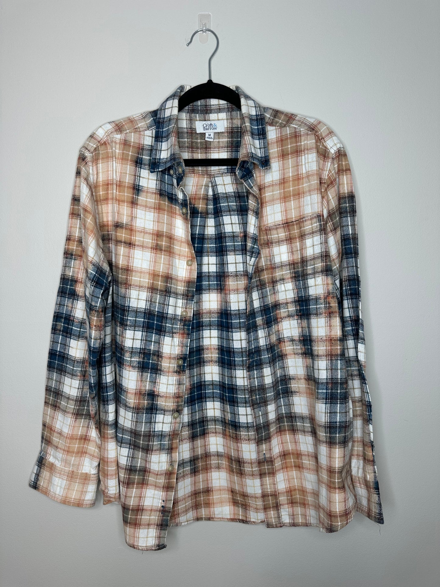 Medium, Upcycled, Bleached Flannel