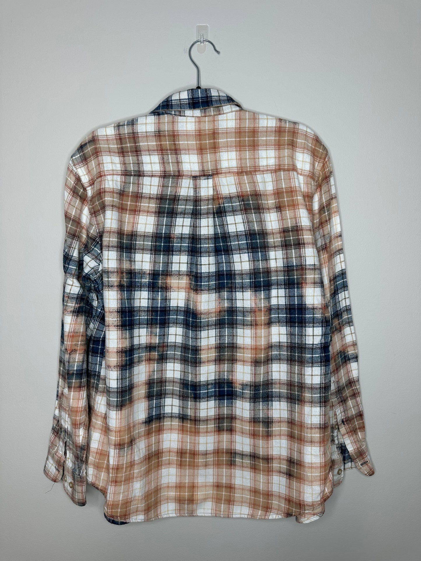 Medium, Upcycled, Bleached Flannel