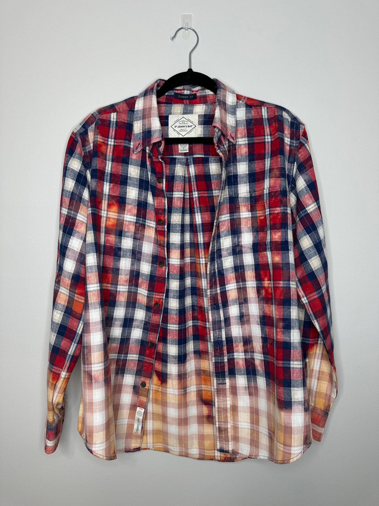 Medium, Upcycled, Bleached Flannel