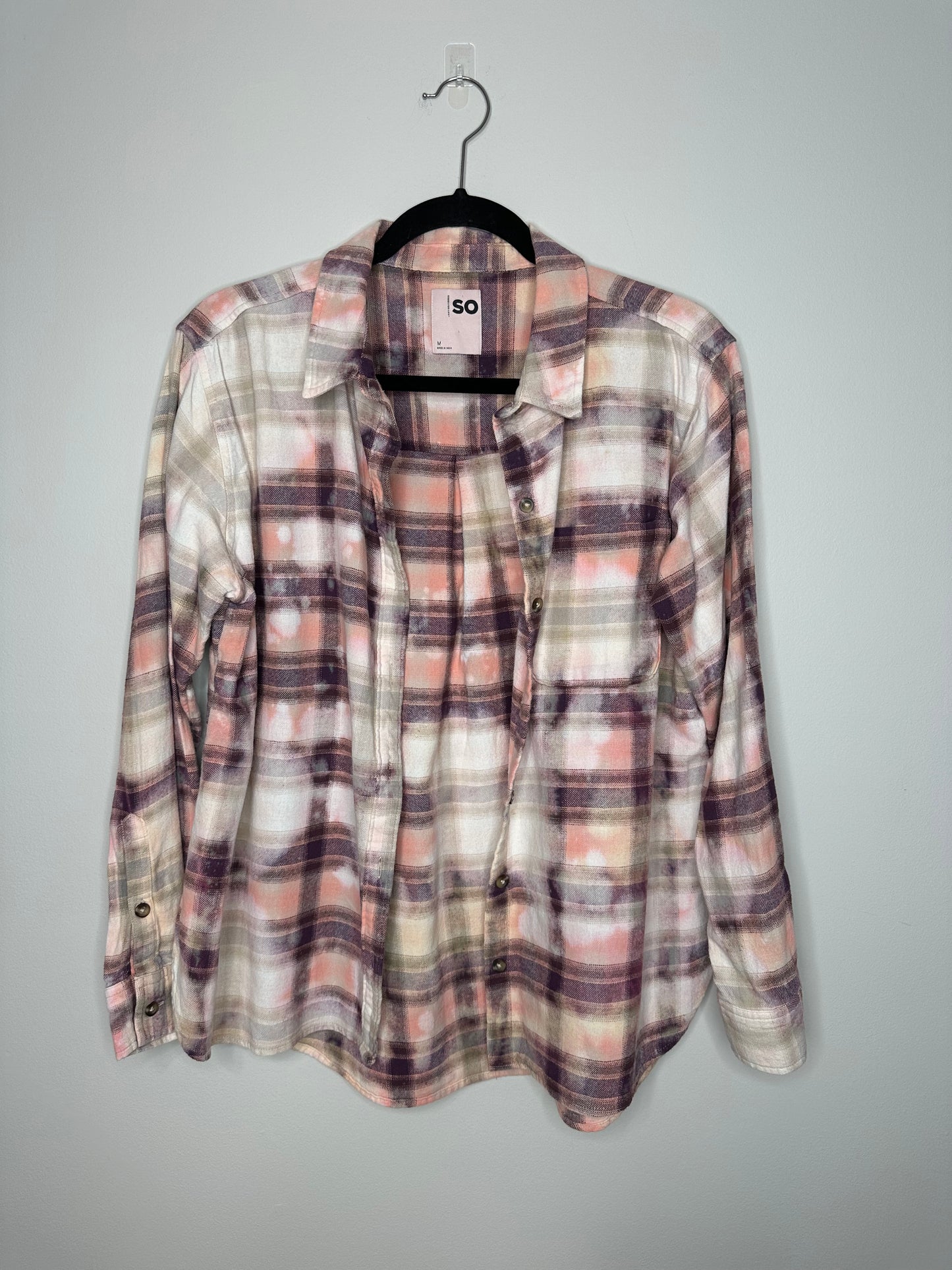 Medium, Upcycled, Bleached Flannel