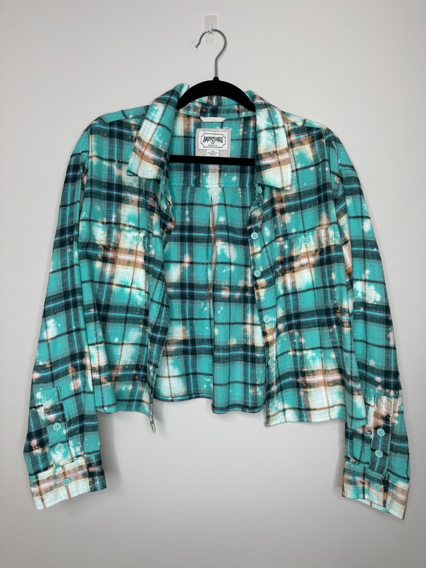 Large, Upcycled, Bleached Flannel