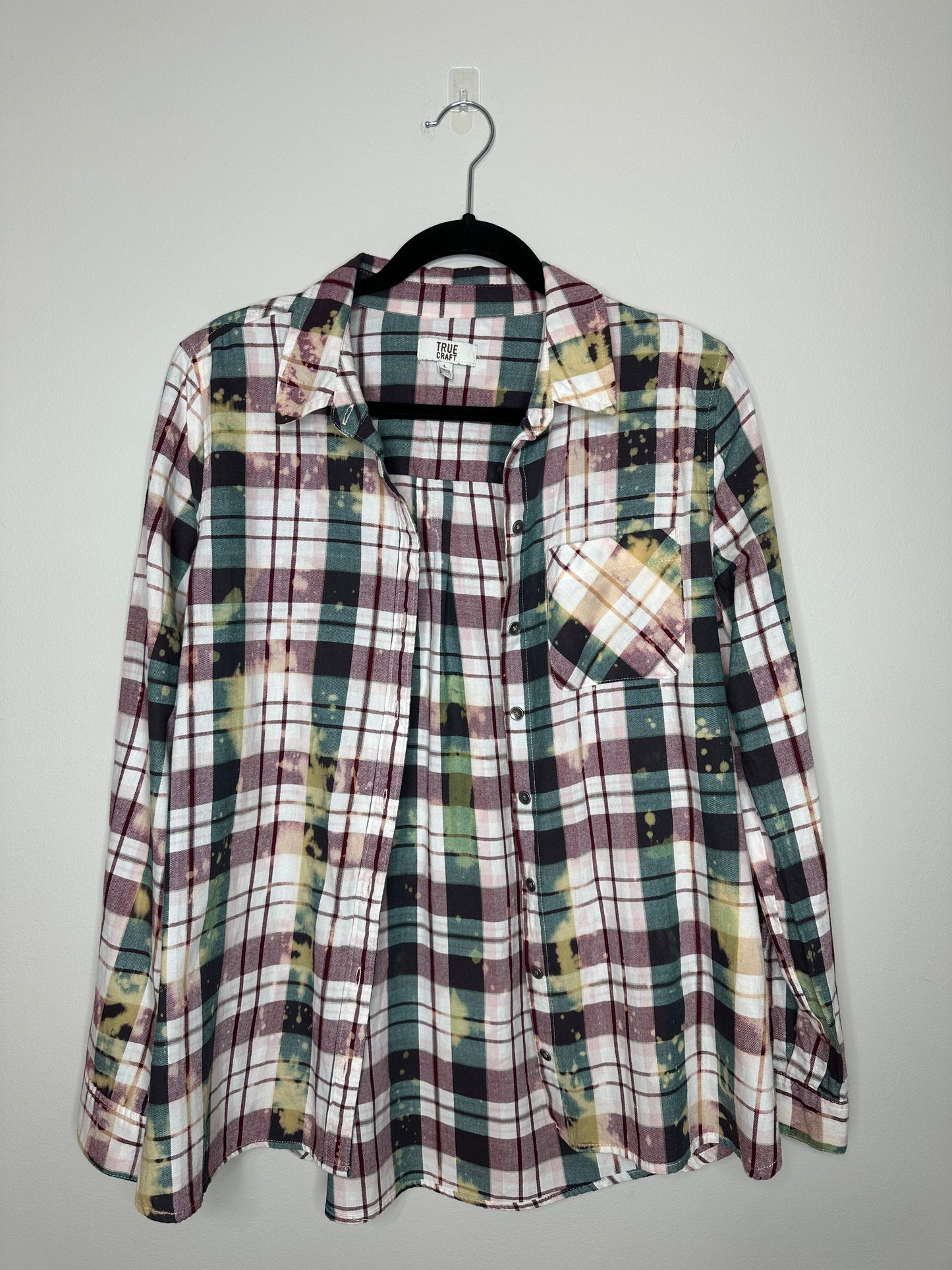 Large, Upcycled, Bleached Flannel