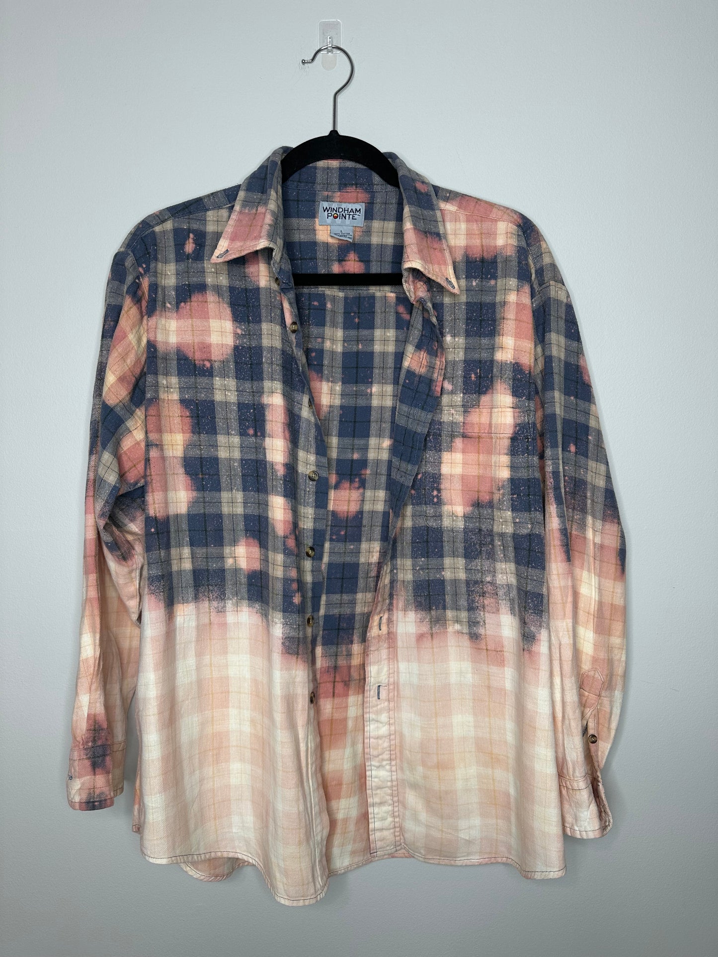 Large, Upcycled, Bleached Flannel