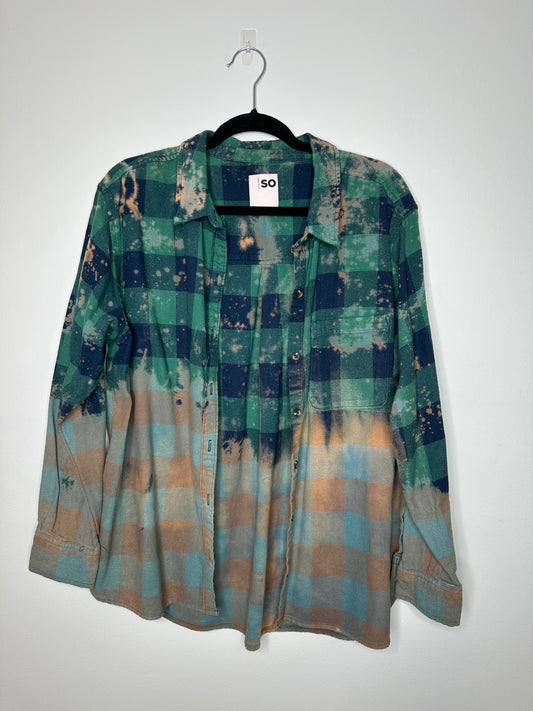 Large, Upcycled, Bleached Flannel