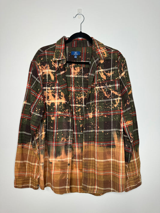 Large, Upcycled, Bleached Flannel