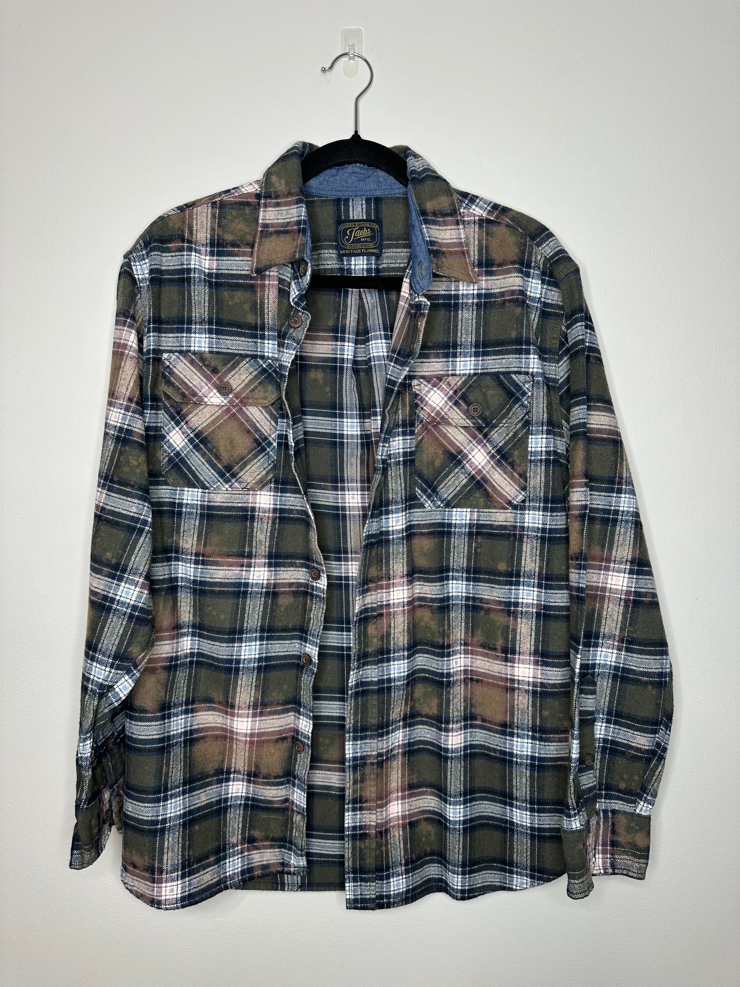 Large, Upcycled, Bleached Flannel