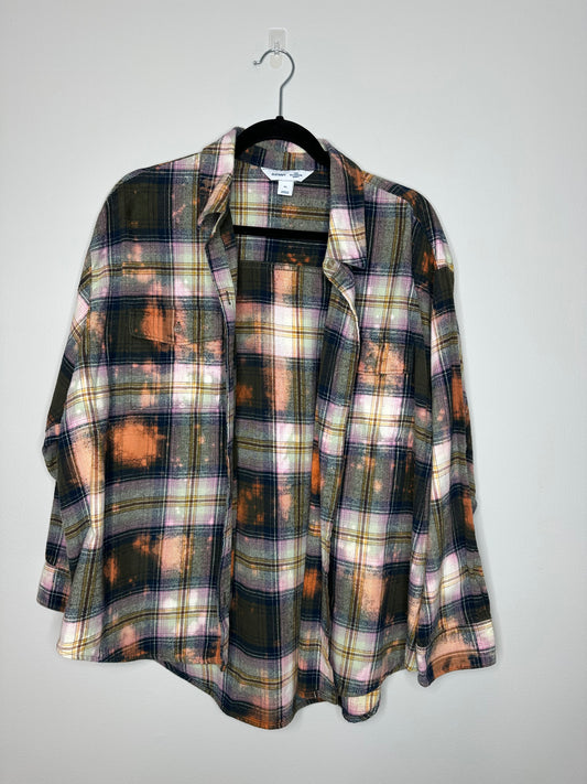 X-Large, Upcycled, Bleached Flannel