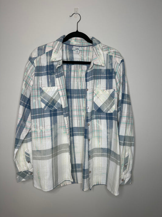 X-Large, Upcycled, Bleached Flannel