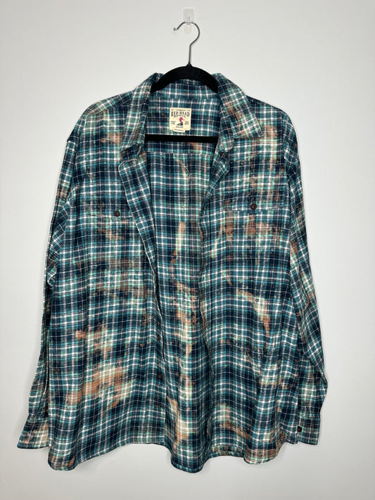 X-Large, Upcycled, Bleached Flannel