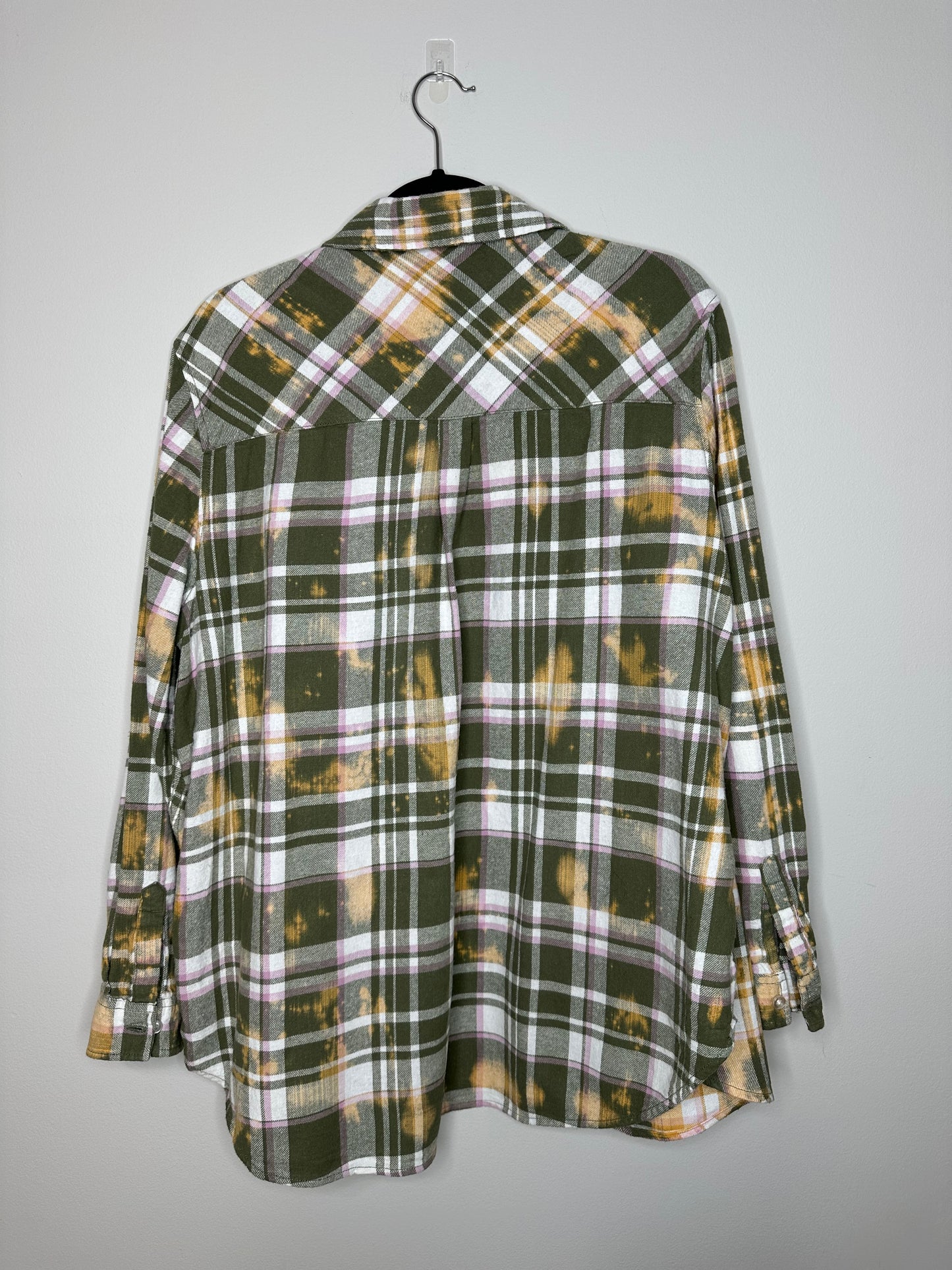 X-Large, Upcycled, Bleached Flannel