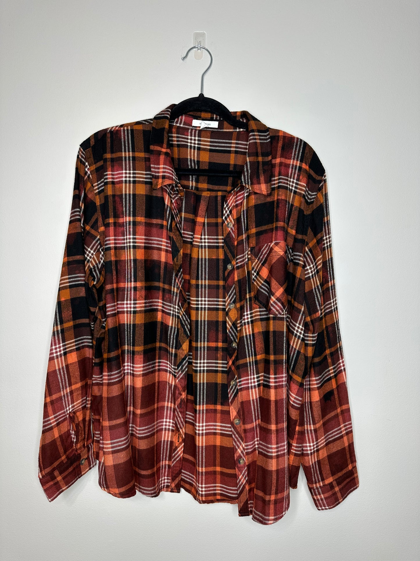 X-Large, Upcycled, Bleached Flannel