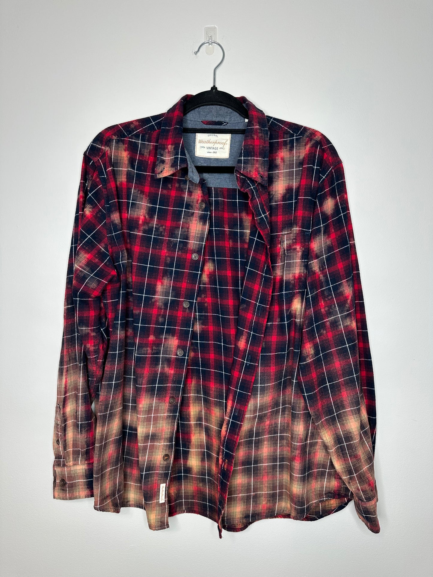 X-Large, Upcycled, Bleached Flannel